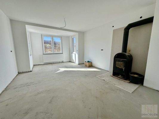 EG: Küche mit Kamin