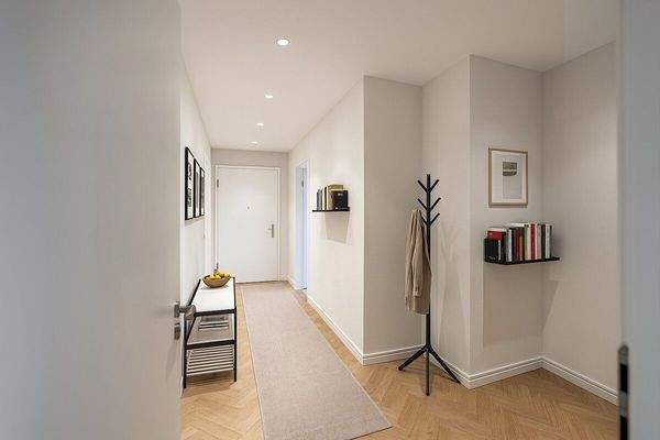 Flur_Blick zur Whgstür virtuell möbliert