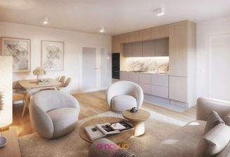 Whg. 1 - Blick ins Wohnzimmer und in die Küche