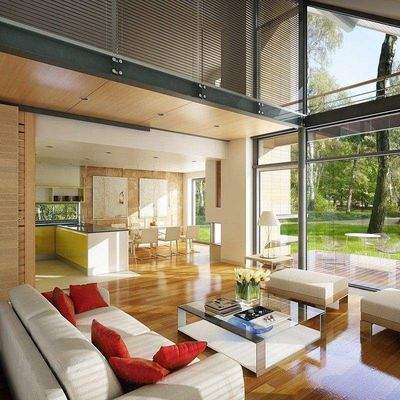 Ansicht Wohnzimmer, Küche, Essen