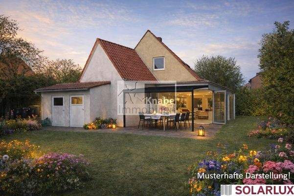 Visualisierungsbeispiel mit Solarlux-Terrassendach