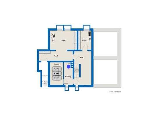 Kellergeschoss mit Mustermöblierung