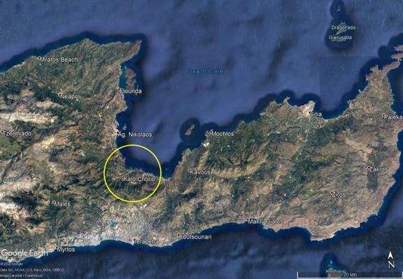 Kreta, Istro: Grundstück mit Rohbau nahe am Meer zu verkaufen