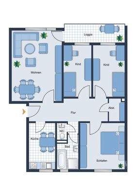 Grundriss Wohnung rechts