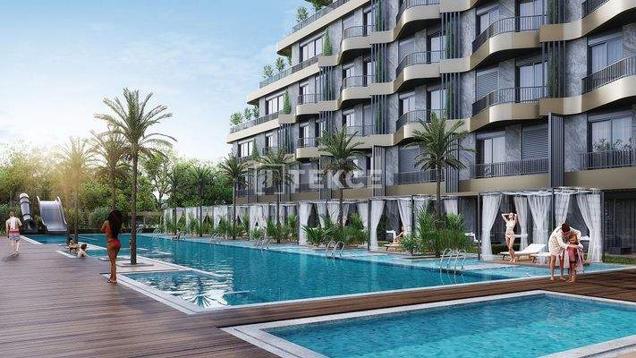 Pool and Sea-View Apartments Near the Beach in Kundu Antalya