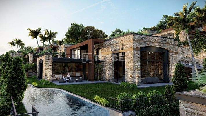 Modern Design Houses with Private Pools in the Center of Bodrum