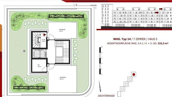 Grundriss Dachterrasse