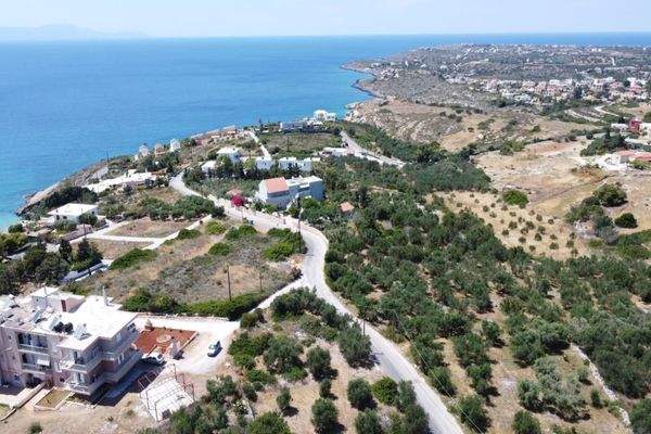 Kreta, Kalathas: Grundstück mit Meerblick in der Nähe des Strandes zu verkaufen