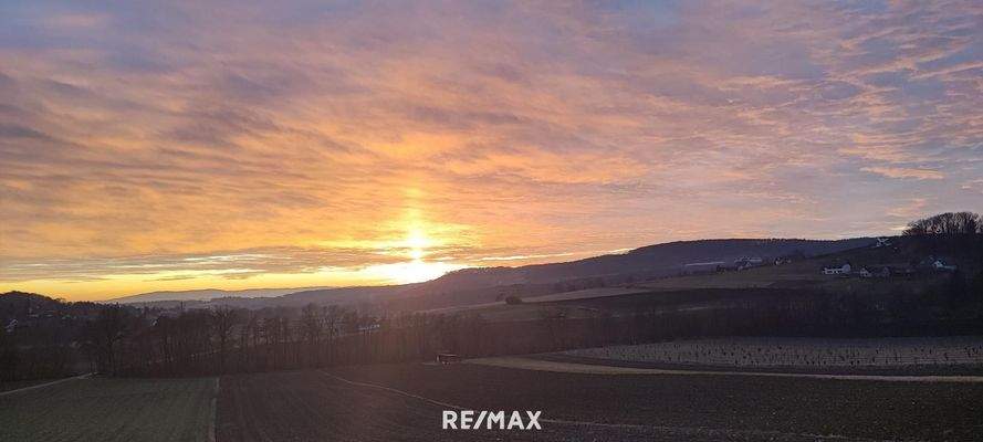 Sonnenuntergang von der Terrasse