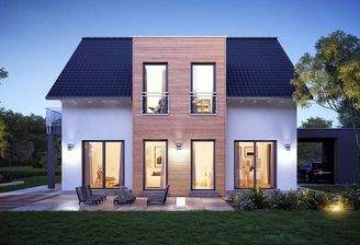 Terrassenansicht mit Holzerker