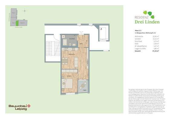 Einzelgrundriss WE 52