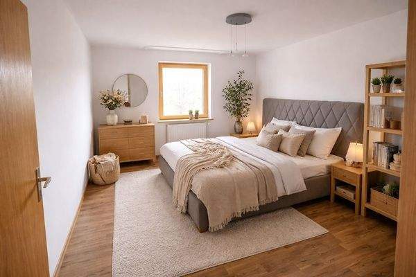 OG Schlafzimmer KI-möbliert