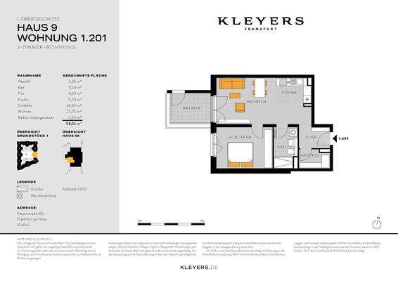 9.01.201 Grundriss 2 Zimmer