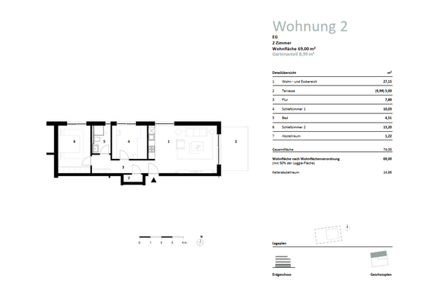 Grundriss Wohnung Nr. 2