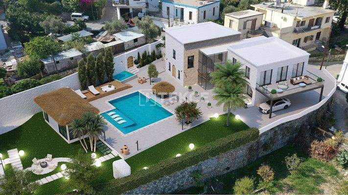 Traditional Stone Arch Villa with Sea View in Lapta