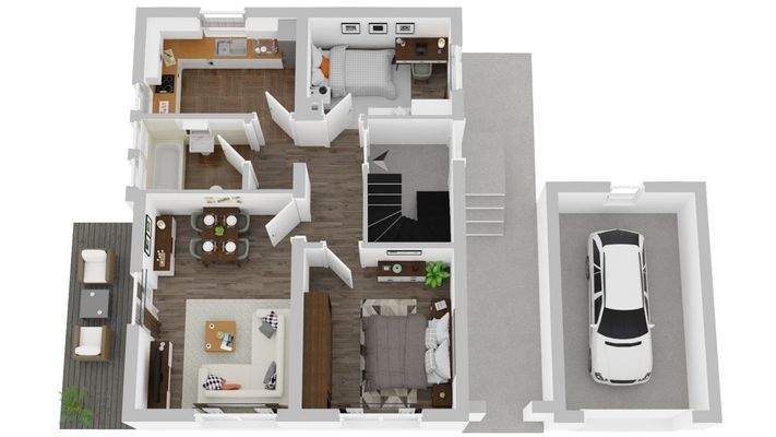 Grundriss EG möbliert