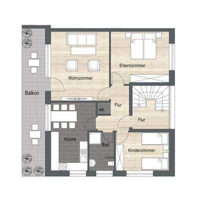 Obergeschoss-Wohnung