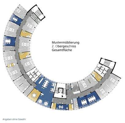 Mustermöblierung 2. OG eine ME