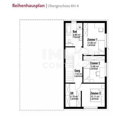 Reihenhausplan Obergeschoss RH4