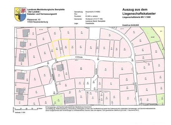 Liegenschaftskarte Parzelle 2