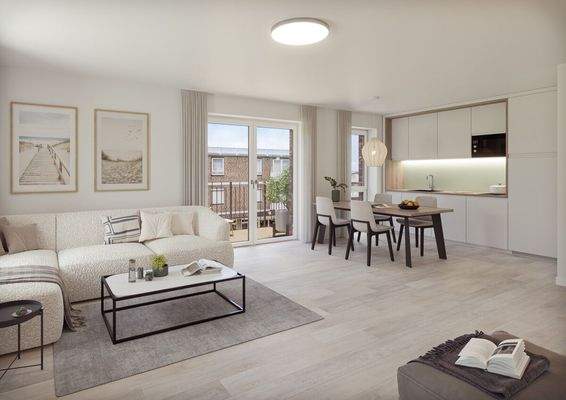 Wohn und Essbereich in Wohnung 6