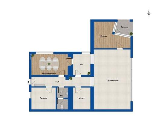 Grundriss Bankgebäude - EG