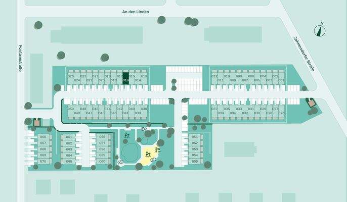 Lage des Reihenhaus im Quartier