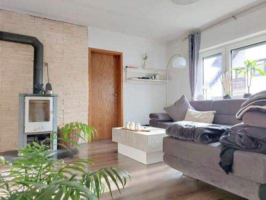 Wohnzimmer mit Ofen Haus 1