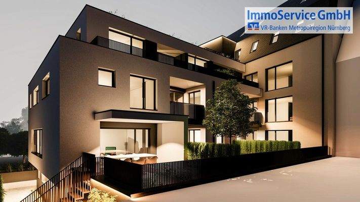 Visualisierung Nacht Gartenansicht 1