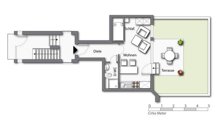 Gut durchdachter Grundriss