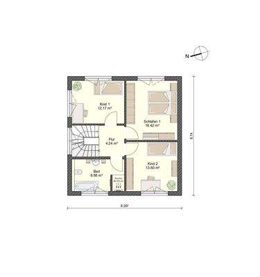 Grundriss Obergeschoss