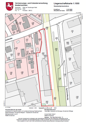 Liegenschaftskarte mit Markierung