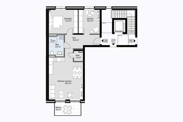 Grundriss Wohnung 8