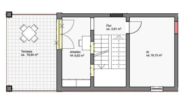 4-Zi-Maisonette-Whg mit Terrasse, untere Ebene