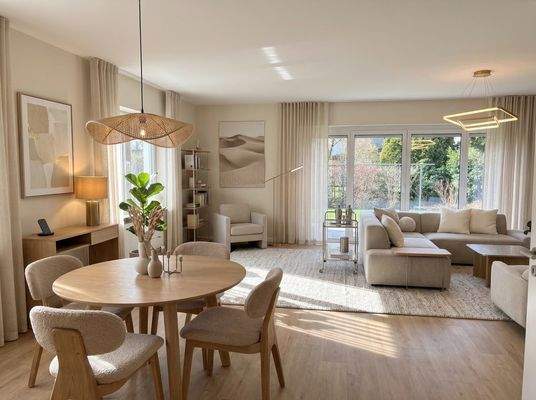 Einrichtungsbeispiel: Wohn- und Esszimmer