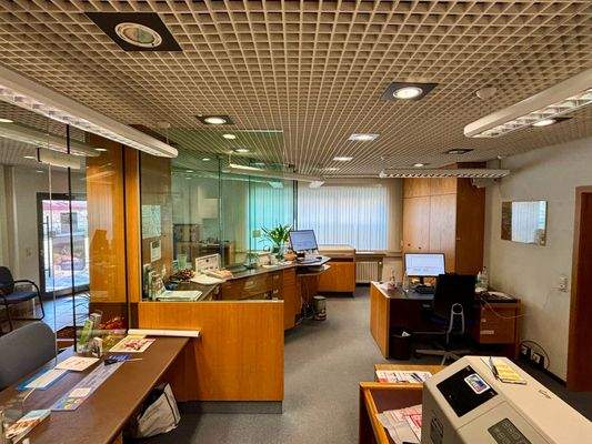 Bankfiliale im Erdgeschoss