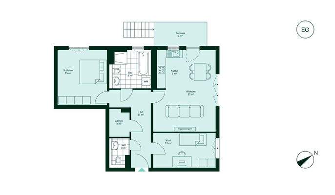 Komfortabler Grundriss