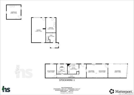 Grundriss Wohnhaus - Erdgeschoss und Außenbereich