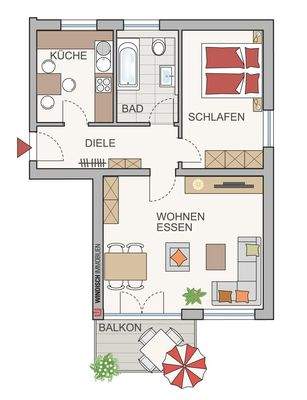 Grundriss der Wohnung