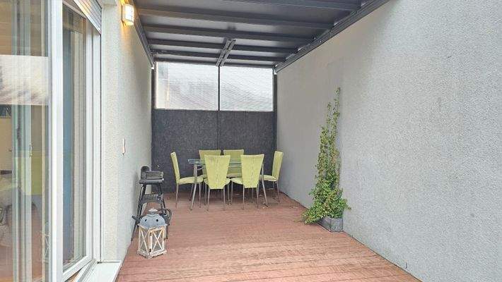 Pergola Zugang vom Wohnbereich