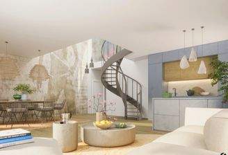 Beispiel Wohnzimmer mit Aufgang zur Dachterrasse