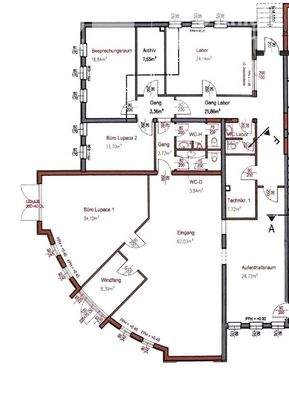 Grundrissplan Büroteil