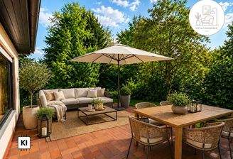 KI-generiert, Terrasse (Einrichtungsbeispiel)