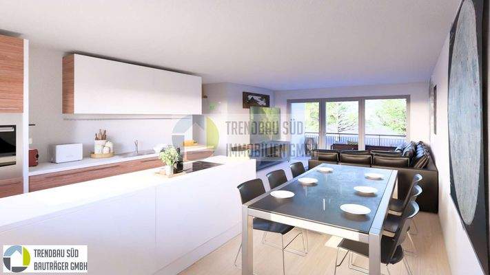 Dachgeschosswohnung 10 A Wohn-Essbereich