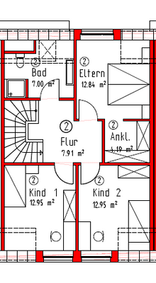 Grundriss Haus A mitte OG