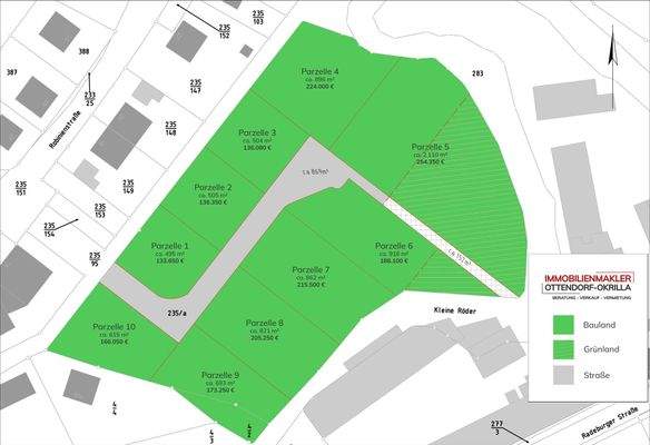 Parzellenplan - Grundstücke Ottendorf-Okrilla