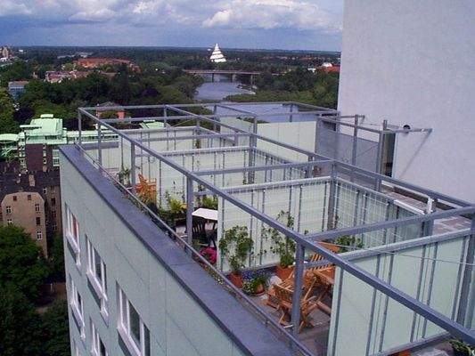 Blick auf die Dachterrassen