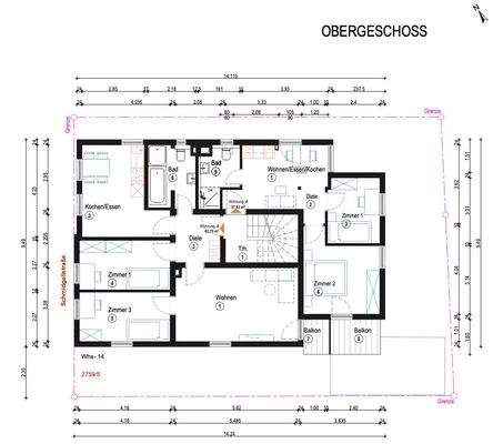 Grundriss Obergeschoss