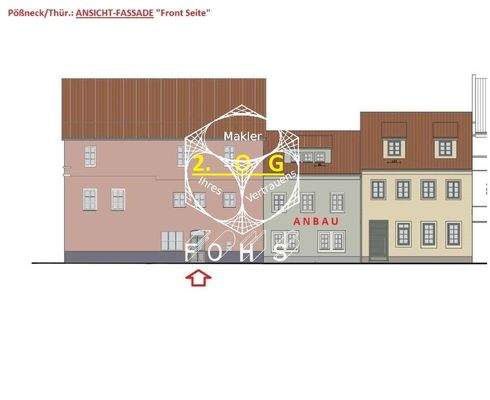 Pößneck ANSICHT-Fassade Büro 2. OG Front Seite
