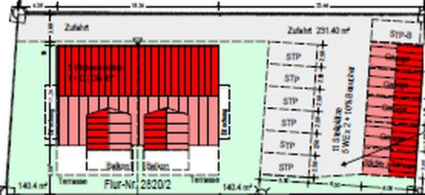 Erstellter Lageplan des MFH